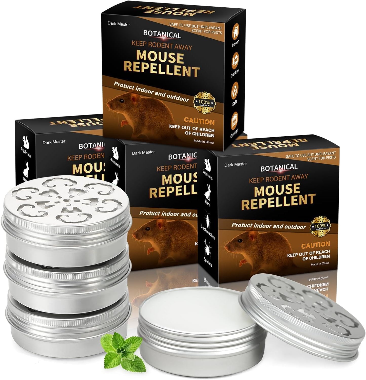 4 Pack Mouse Repellent,Rodent Repellent for Car Engines,Humane Mouse Traps for Car,House,Home,Indoor