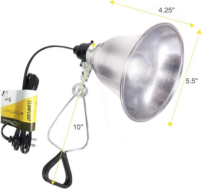 Simple Deluxe Clamp Lamp Light 60 Watt with 5.5 Inch Aluminum Reflector (no Bulb Included), 6 Feet Cord, 2 Pack, Black