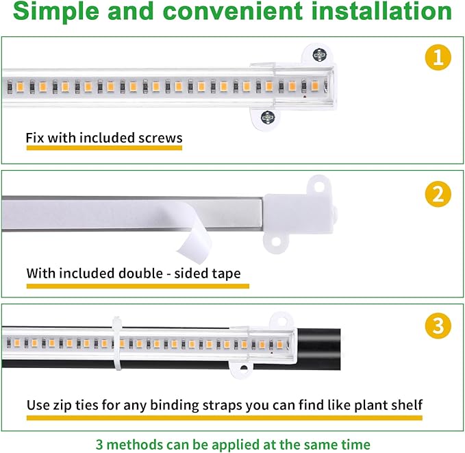 LED Plant Growing lamp Strips, Full Spectrum 3500K Grow Light for Indoor Plants with 3/9/12H Timer and 10 Dimmable Levels for Green House Hydroponics Succulent，4 Head 13 Inches
