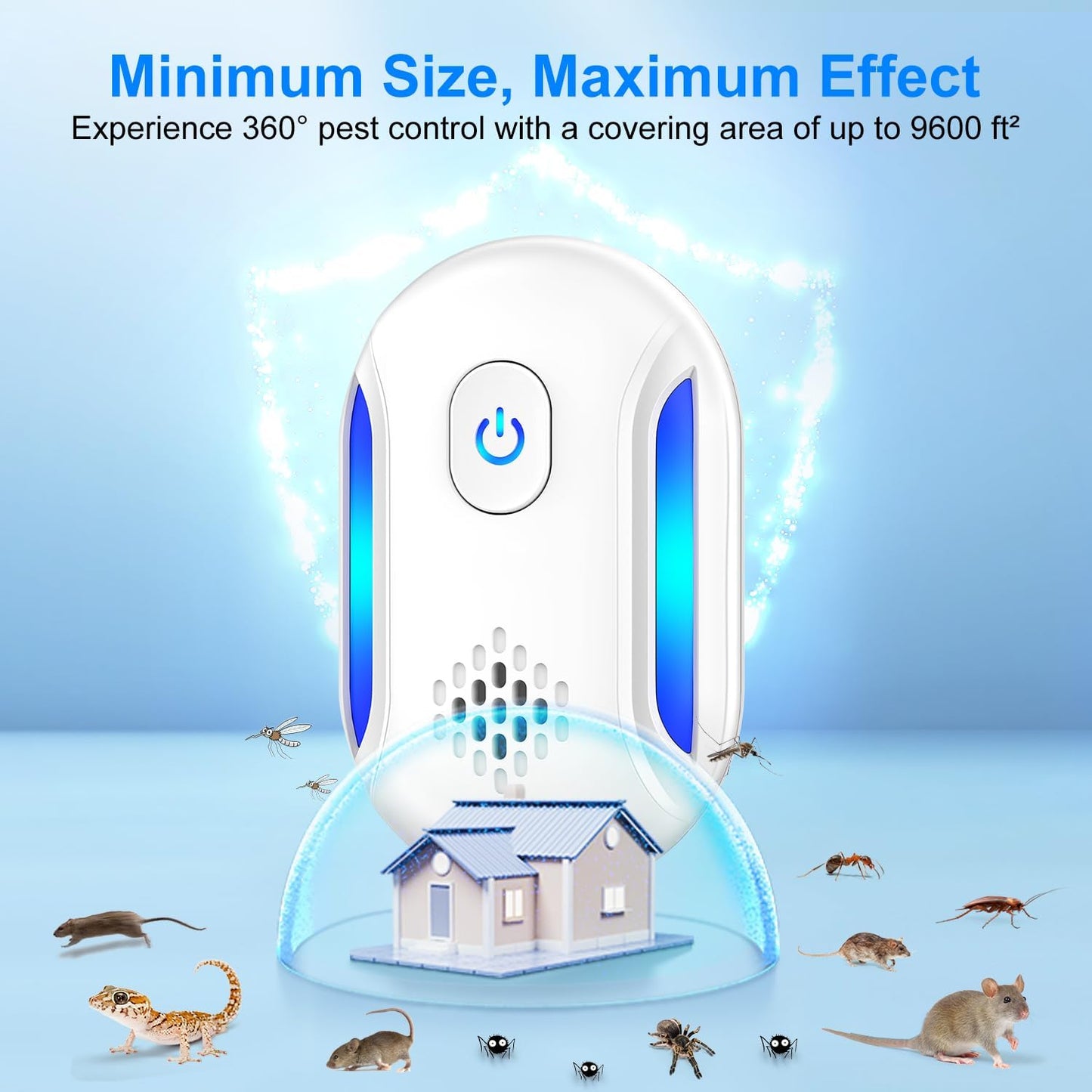Upgraded Ultrasonic Repellent, 2025 Indoor Ultrasonic Repeller, Electronic Plug in Pest Control for Bugs,Mosquito,Roach, Ant, Rodent, Mouse, Spider Repellent for House, Warehouse, Garage (6)