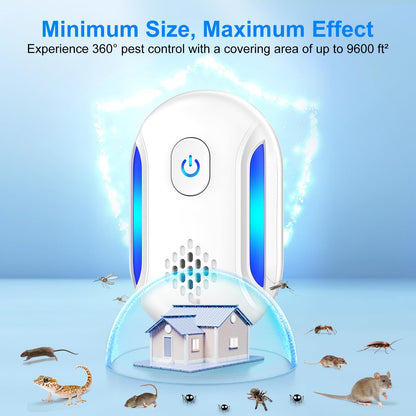 Upgraded Ultrasonic Repellent, 2025 Indoor Ultrasonic Repeller, Electronic Plug in Pest Control for Bugs,Mosquito,Roach, Ant, Rodent, Mouse, Spider Repellent for House, Warehouse, Garage (6)
