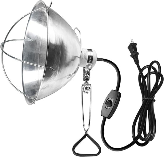 Simple Deluxe 10.5" 1-Pack Clamp Light, 250 Watt E26 Socket (Bulb Not Included), Aluminum Reflector and Ceramic Base, 6 FT 18/2 SJT Cord
