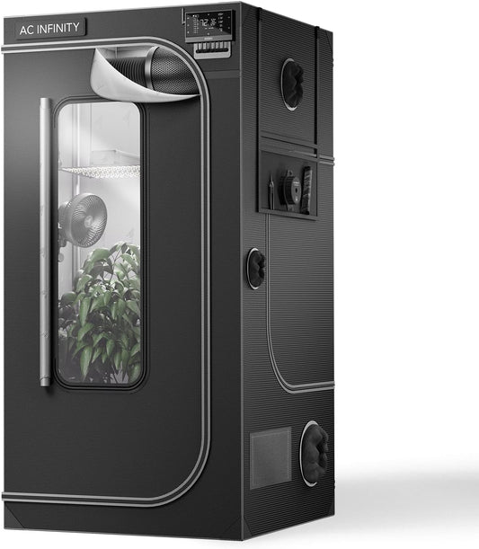 AC Infinity CLOUDLAB 733, Advance Grow Tent 3x3, Thickest 1" Poles, 2000D Mylar Canvas, Lab-Tested Highest Reflectivity, Largest Zipper Window, Controller Mount Plate, 36" x 36" x 72" Indoor Growing