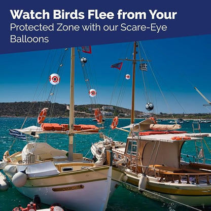 Bird-X Scare-Eye Balloons, Predator 3D Eye Balloons with Glaring, Bright Colors, Cover up to 6,000 sq. ft. Area, Pack of 3, Yellow, White, and Black