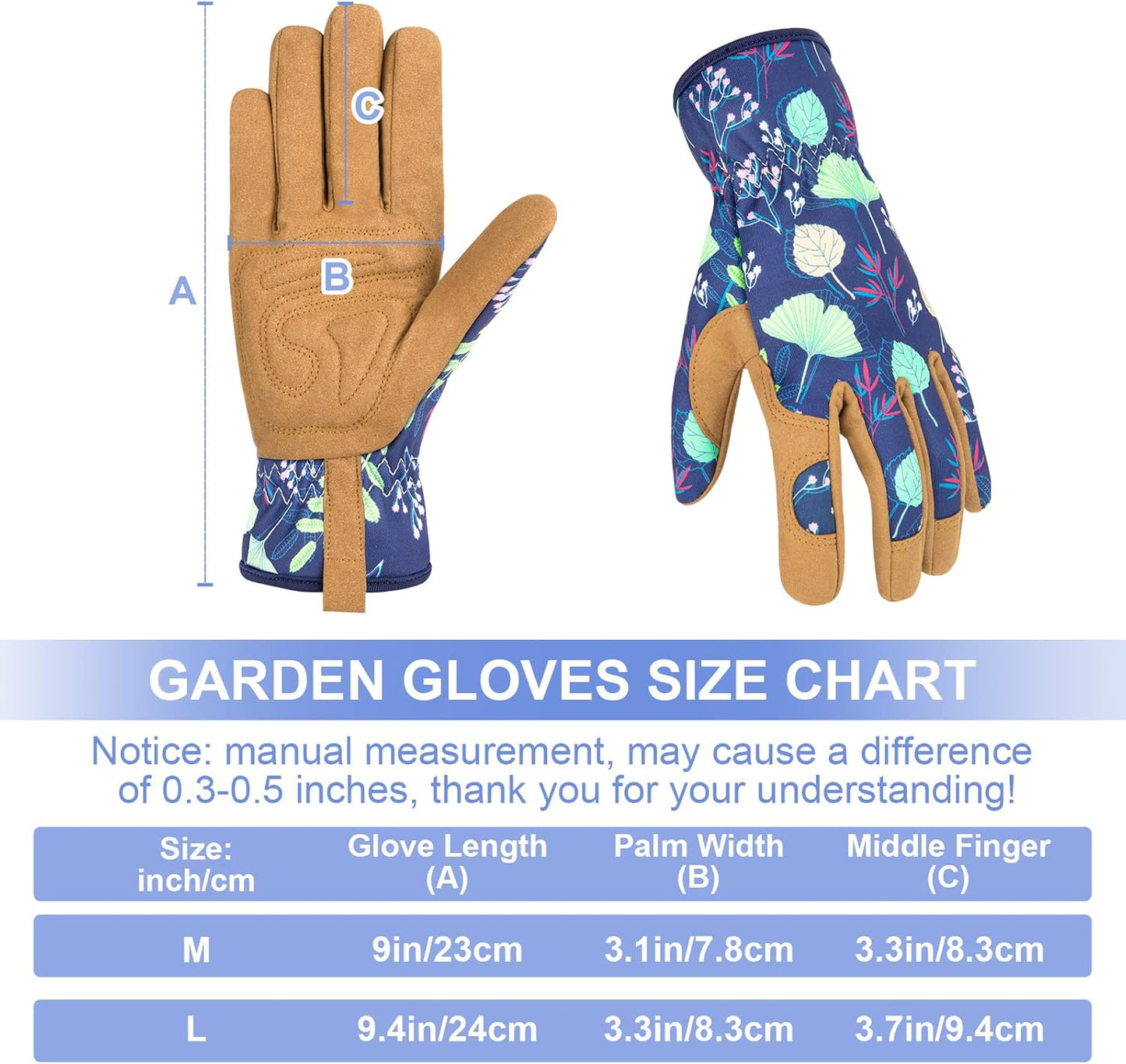 Womens Gardening Weeding Working Gloves, Leather Garden Glove for Women Thorn Proof No Stab for Digging, Planting,Pruning