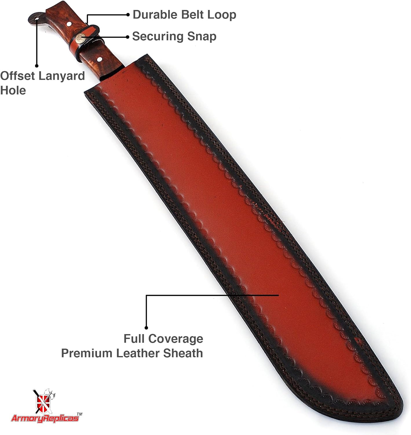Voorhees Extra Long Carbon Steel Full Tang Outdoor Bush Machete Sheath Included