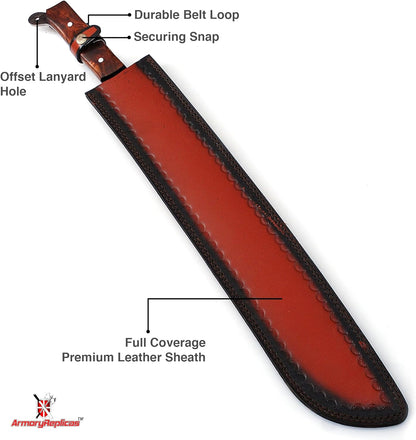 Voorhees Extra Long Carbon Steel Full Tang Outdoor Bush Machete Sheath Included