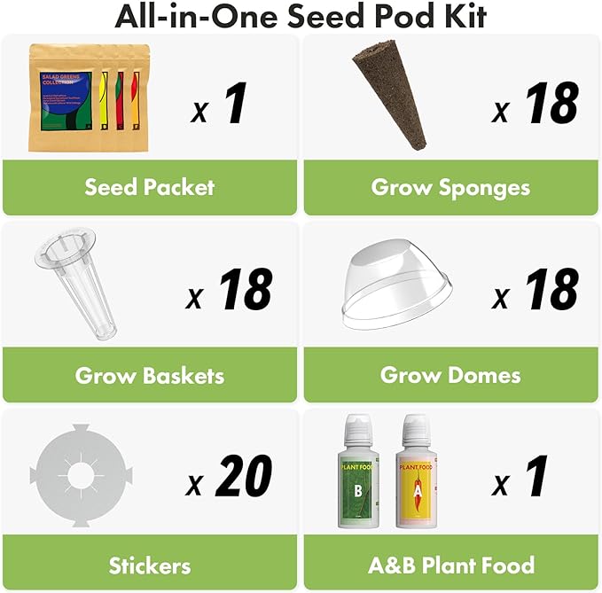 LYKOCLEAN Red Strawberry Seeds Pod for AeroGarden, idoo, Ahopegarden Hydroponics Garden, 18-pods (350+ Seeds, Include Cherry Tomato, Wild Strawberry, Dwarf Pea, Green Pepper, Ruby Queen Beet)