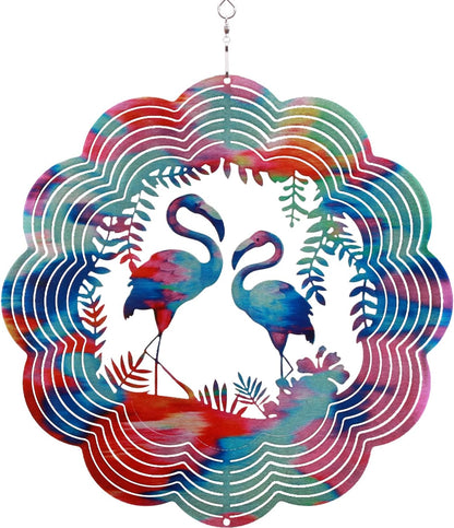 SPRING SONG Flamingo Wind Spinner for Yard and Garden Stainless Steel Bird Spinner Indoor and Outdoor Hanging Decor Crafts Ornament Gifts Kinetic Art Yard Garden Hanging Wind Spinner