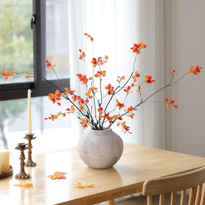 mizii Fall Decor 5pcs Artificial Greenery Stems 38in Realistic Faux Ficus Branches Long Stem with Leaves Fake Plants Branches Fall Decoration for Vase Table Centerpieces Home Indoor Decor (Fall)