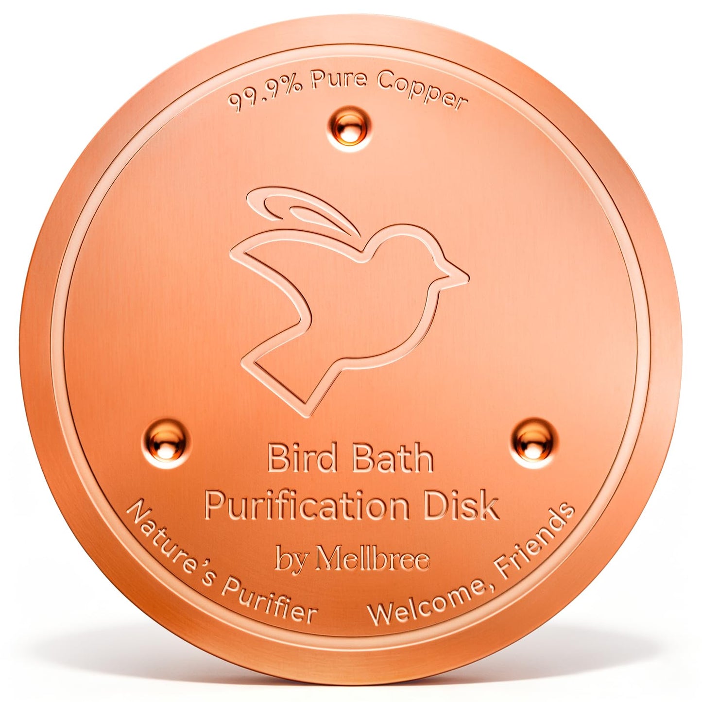 Mellbree Bird Bath Copper Disc, 0.6mm Reinforced 99.99% Pure Copper Cleaning Disk for Physical Safe