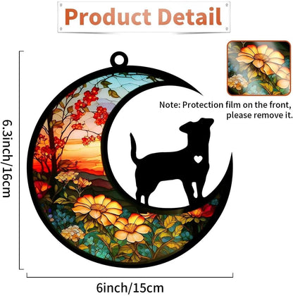Dog Memorial Suncatcher for Loss of Dog, Personalized Pet Loss Sympathy Gift, Puppy Adult Pet Bereavement Souvenir, Jack Russell Terrier Owner Present (Classic, 6“)