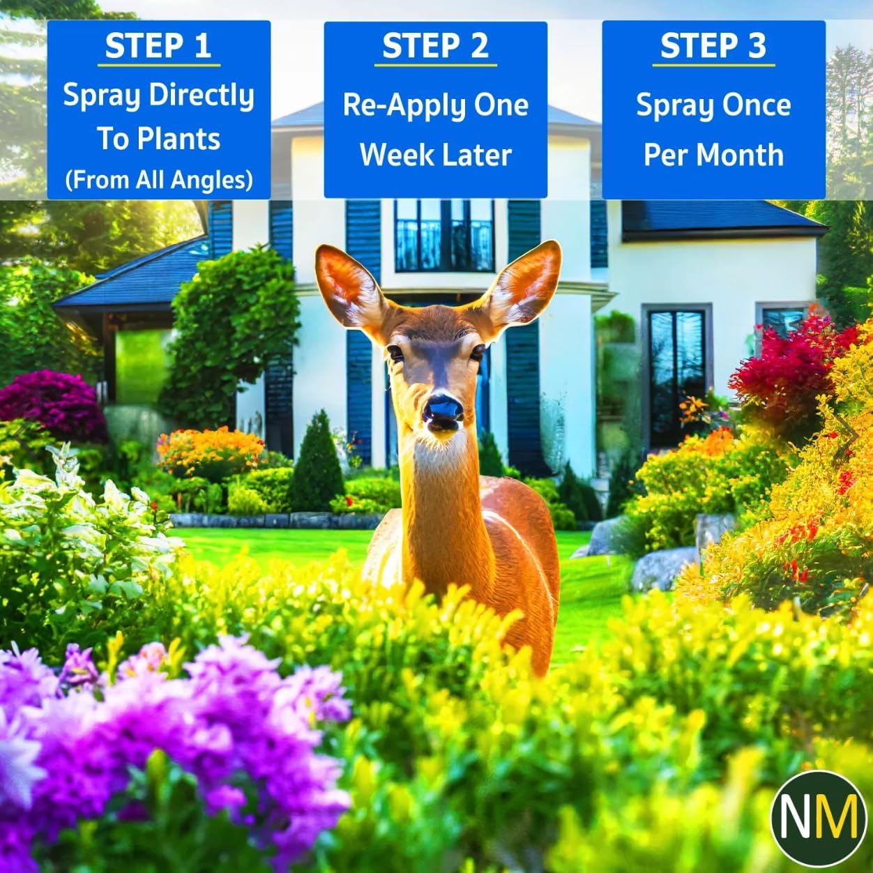 Nature’s MACE Deer and Rabbit Mace, Deer Repellent for Plants, Lawns, Flowers, Gardens, Deer Repellent Spray, Keep Deer Out, Deterrent, All-Season Protection, 5 Gallon Concentrate, Treats 10 Acres