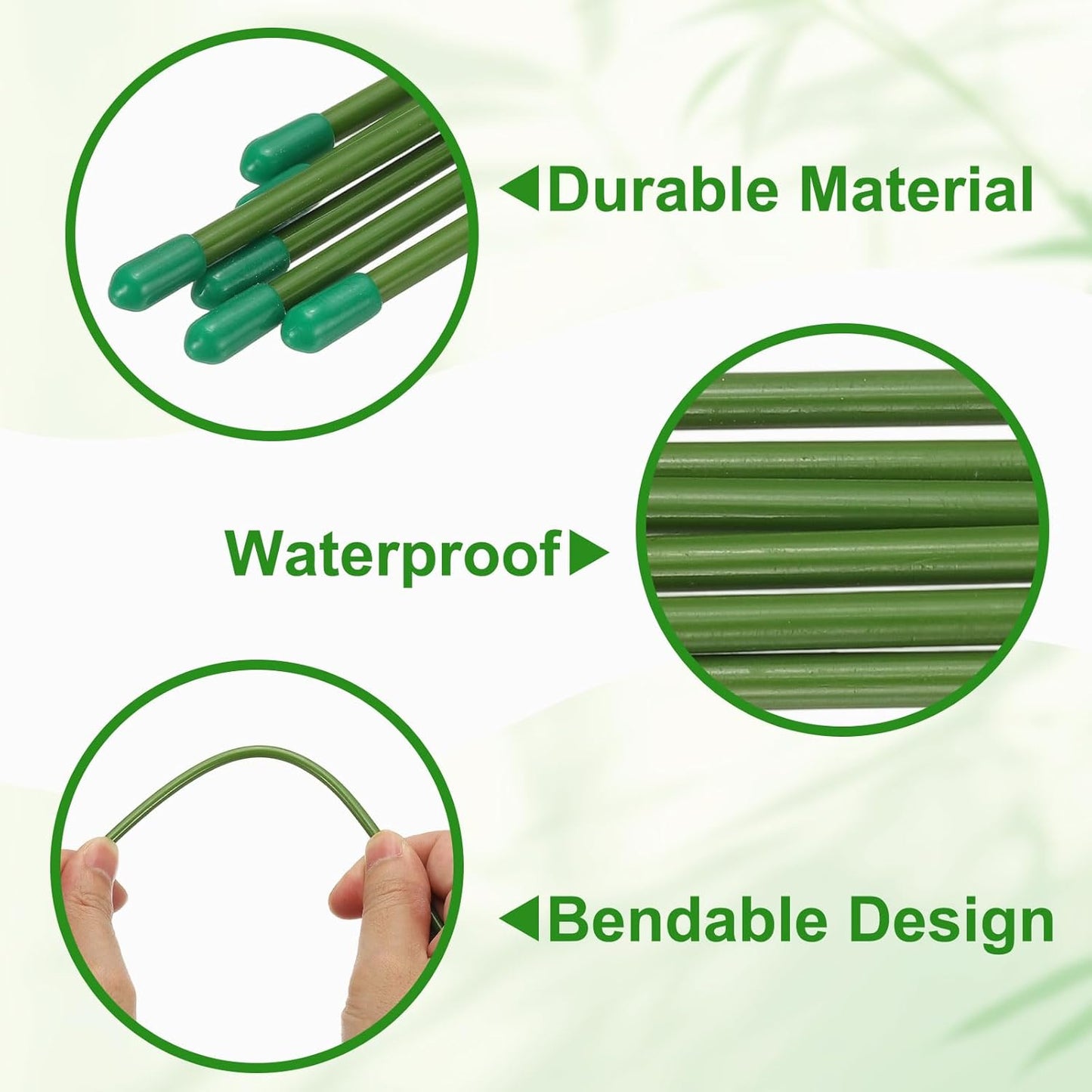 uxcell 6pcs Plant Support Stakes, 14inch Single Stem Stakes Garden Plant Cage Support Rings for Orchid Rose Tomato Peony Flowers