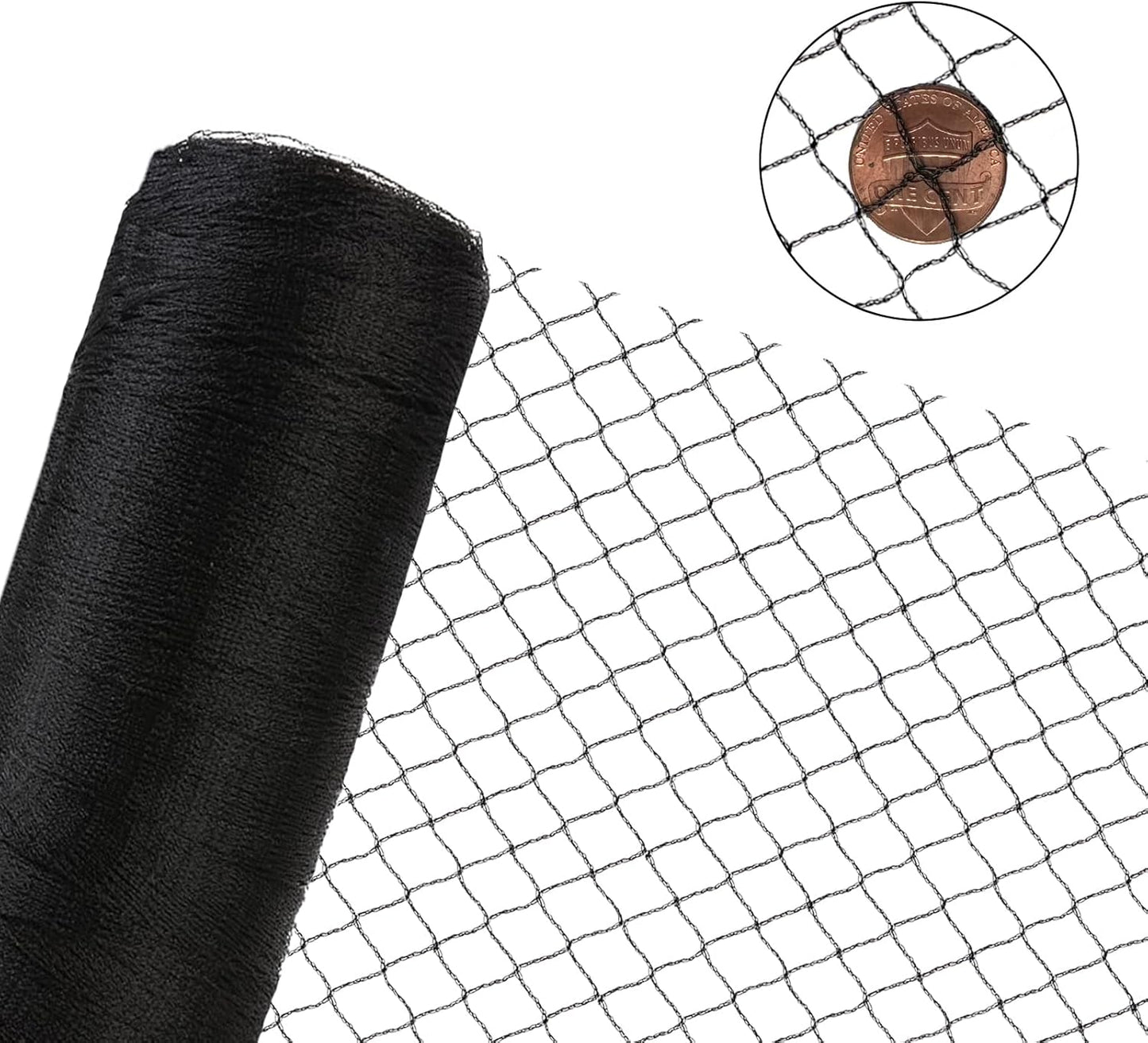 Woven Bird Netting 30X30 FT, 1/2" Mesh, Strong Bird Net Protect Fruit Trees, Blueberry, Vegetables, Strawberry Plants, Garden Netting Pest Barrier, Against Deer, Squirres, Small Critters