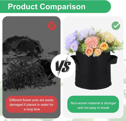 10 Pack Aquatic Plant Pots for Pond, Reusable Fabric Aquatic Plant Pots, Breathable Pond Plants Basket Grow Bags with Handles for Bog Plants, Water Lily, Lotus, Flower