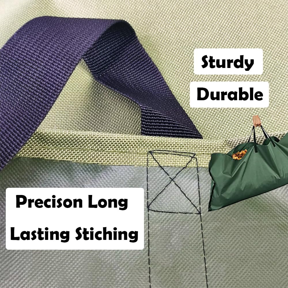 Leaf Bag for Collecting Leaves, Reusable Garden Yard Waste Tarp Container, Reusable Heavy Duty Gardening Bag with handles