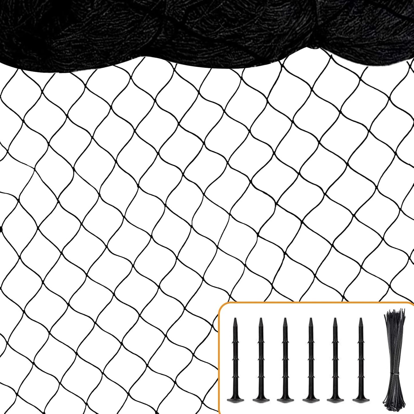Bird Netting 50'x50' with 1" Square Mesh Bird Net Garden Nettings for Chicken Coop Roof, Poultry Netting Heavy Duty Nylon Net Aviary Nettings Deer Fence Hawk nets for Chicken Run