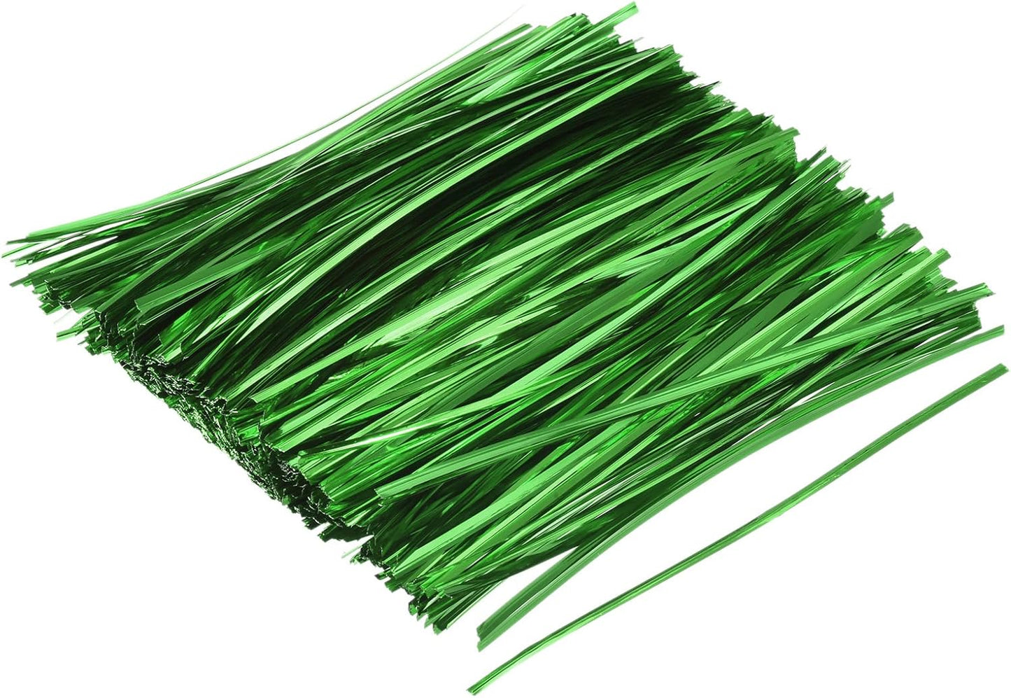 MECCANIXITY Foil Twist Ties 7" 18cm Metallic Plastic Closure Tie for Tying Bread, Candy, Cookies, Gift Bags Arts Crafts Ties Green Pack of 750