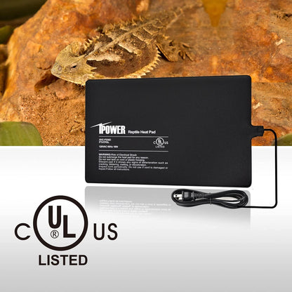 iPower 8 by 12-Inch 16W Reptile Heat Mat, Under Tank Warmer Terrarium Heat Pad for Turtles Lizards Frogs and Other Small Animals, Multi Sizes