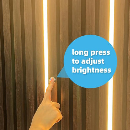 Art3d LED Recessed Lighting Kit - 6pcs Self-Adhesive White LED Light with Smart Switch, 3000k Touching Switch Light for Wood Slat Wall Panels Headboards Home Decor - Housing White