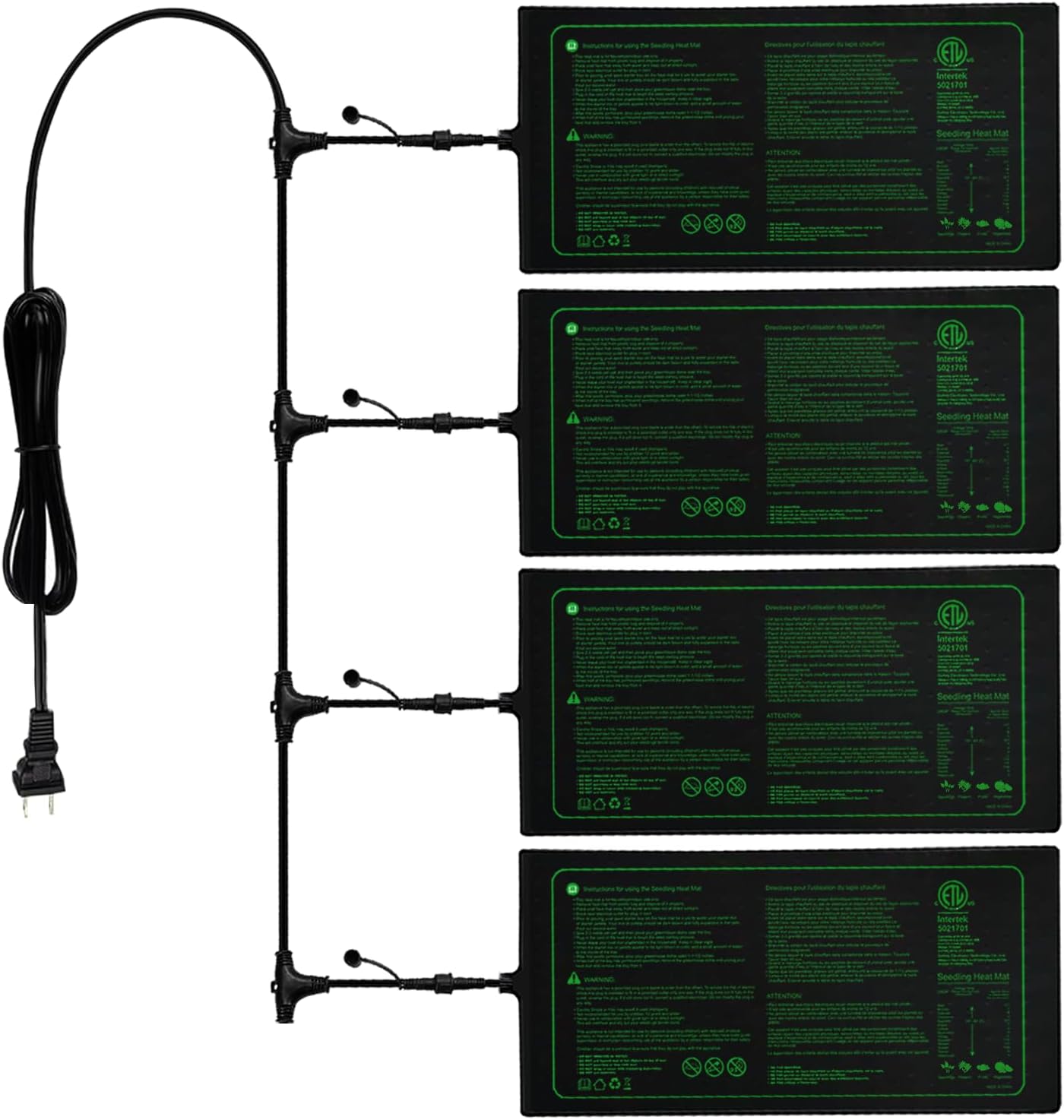 4in1 Seedling Heat Mat,Warm Hydroponic Heating Pad for Indoor Seed Starting,Brewing and Greenhouses,Durable Waterproof Germination Station Heat Mat (20" x 10"- Heat Mat)