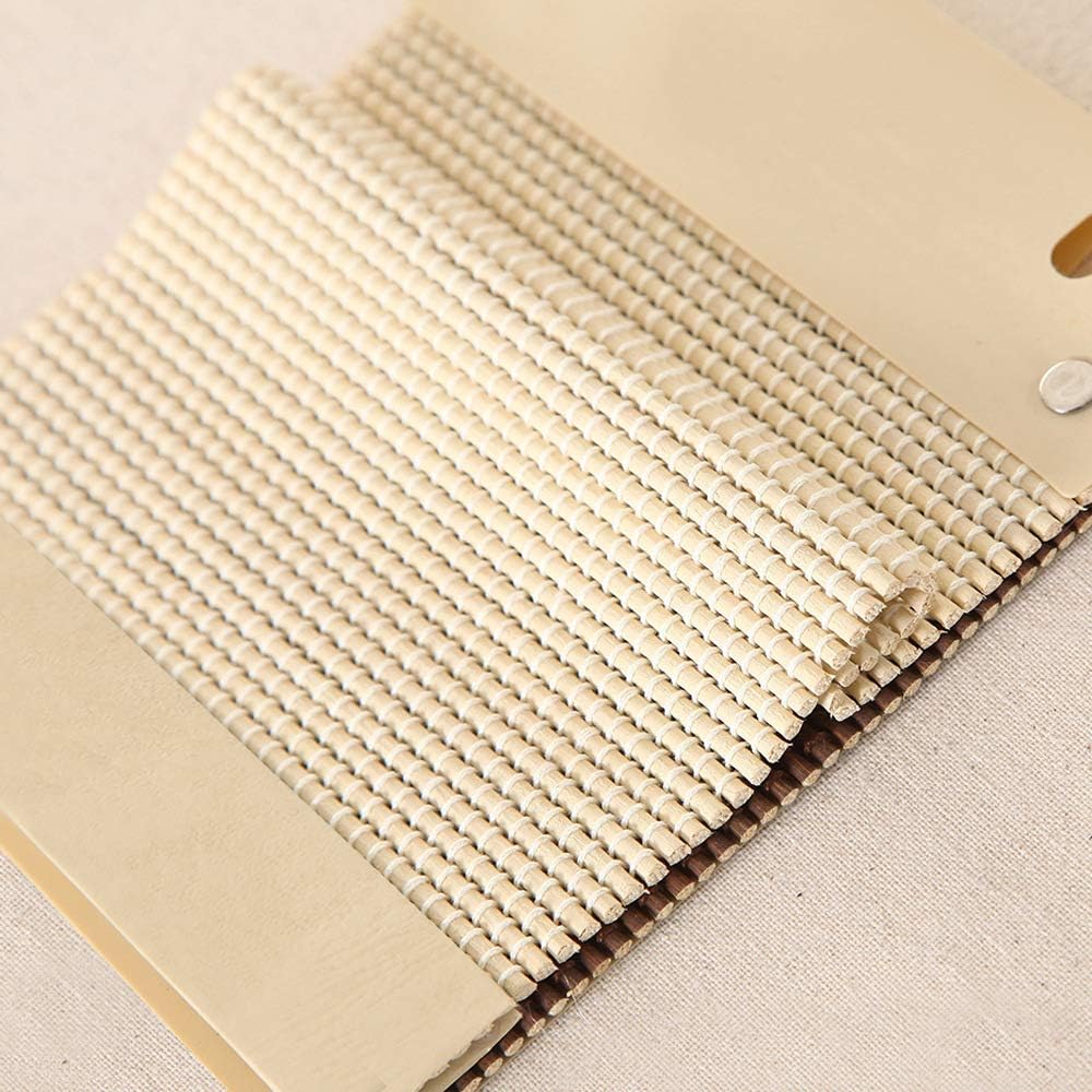 LETAU Cordless Wood Window Roller Shades, Bamboo Light Filtering Window Blinds for Indoor Home, Office, Kitchen, Pattern 9