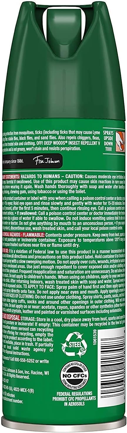 OFF! Deep Woods Insect Repellent V Ticks Aerosol 6 oz, Pack of 6