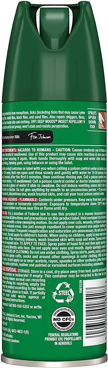 OFF! Deep Woods Insect Repellent V Ticks Aerosol 6 oz, Pack of 6