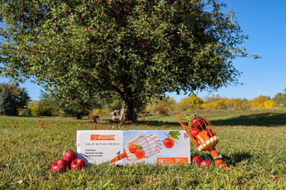 21ft Reaching Fruit Picker with Lightweight Rigid Pole – Patented Compact Foldable Design with Twist on Head – 2 in 1 Combo Pack – MESH Carrying Bag Included