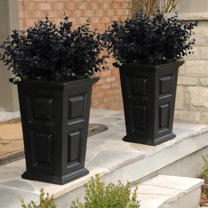 RECUTMS Black Artificial Flowers, Fake Outdoor UV Resistant Plants Faux Plastic Greenery Shrubs Indoor Outside Hanging Planter Halloween Flower Decoration, Garden Decor (Black Eucalyptus)