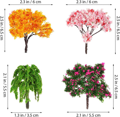 VICASKY 12Pcs Model Trees Fairy Garden Accessories Mini Miniature for Crafts Diorama Ho Scale Pine Simulation Tree Hobby Train Christmas Building Ornaments Fake DIY Craft Landscape Scenery Natural
