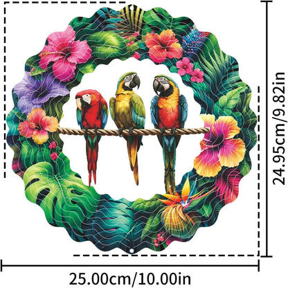 Metal Three Birds Wind Spinner Gift for Boy Girl Kids Colorful 3D Hanging Wind Spinner for Outdoor Garden Decor Animal Wind Sculptures for IndoorOutside Lawn Yard