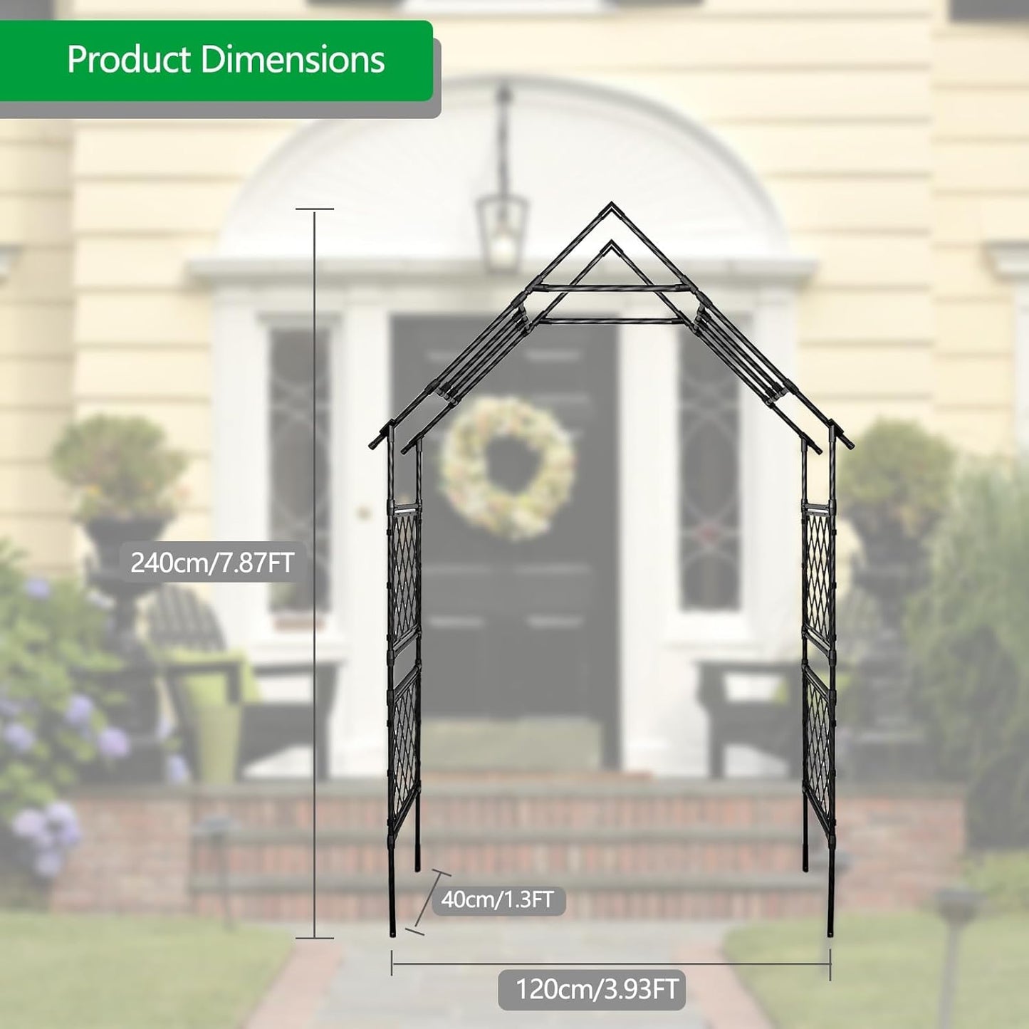7.87x3.93Ft Metal Garden Arch Trellis for Climbing Plants, Outdoor Weddings, and Decor - Weather-Resistant Arbor for Patio, Backyard, and Garden