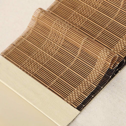 LETAU Wood Window Roman Shades, Bamboo Light Filtering Window Blinds for Outdoor Garden, Patio, Arbor, Porch, Pattern 7