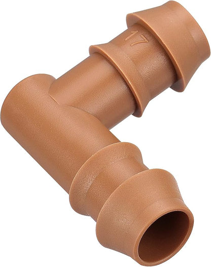 Drip Irrigation Fittings Kit for 1/2 Inch Tubing, 20 Pieces Drip Irrigation Parts for Drip Sprinkler System - 8 Couplings, 6 Tees, 6 Elbows, Drip Line Connectors for 1/2" Drip Irrigation Hose
