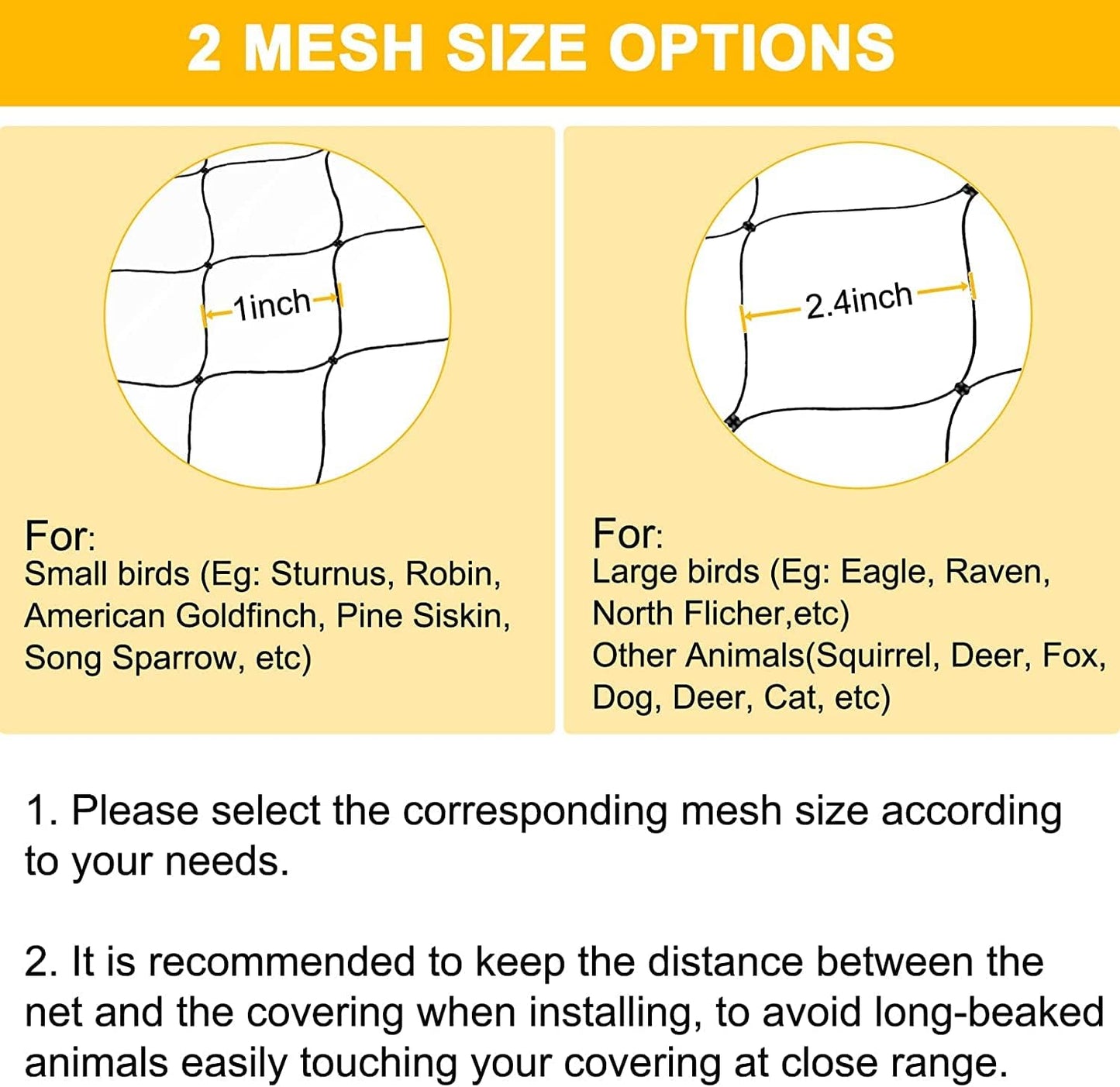 100'x100' Bird Netting for Chicken Coop, Heavy Duty Nylon 1" Mesh Poultry Netting Chicken Nettings Roof Hawk, Aviary Nettings Deer Fence Garden Net for Fruits Trees Plant