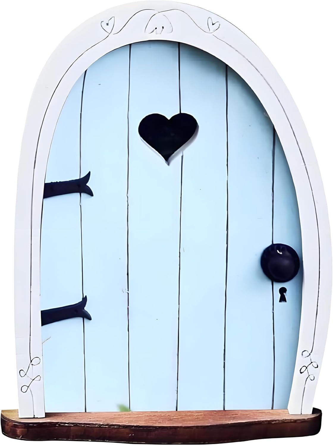 Blue Miniature Fairy Door for Tree, 3D Garden Decor, Bonsai Terrarium Micro Landscape Decoration Accessories Garden Miniatures
