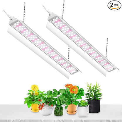 SZHLUX LED Grow Light 2ft 80W (2×40W) Full Spectrum 660nm 730 IR Included LED Plant Light for Indoor Plants, Linkable High Output Sunlight Grow Light Strips with Daisy Chain