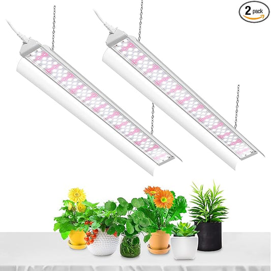 SZHLUX LED Grow Light 2ft 80W (2×40W) Full Spectrum 660nm 730 IR Included LED Plant Light for Indoor Plants, Linkable High Output Sunlight Grow Light Strips with Daisy Chain