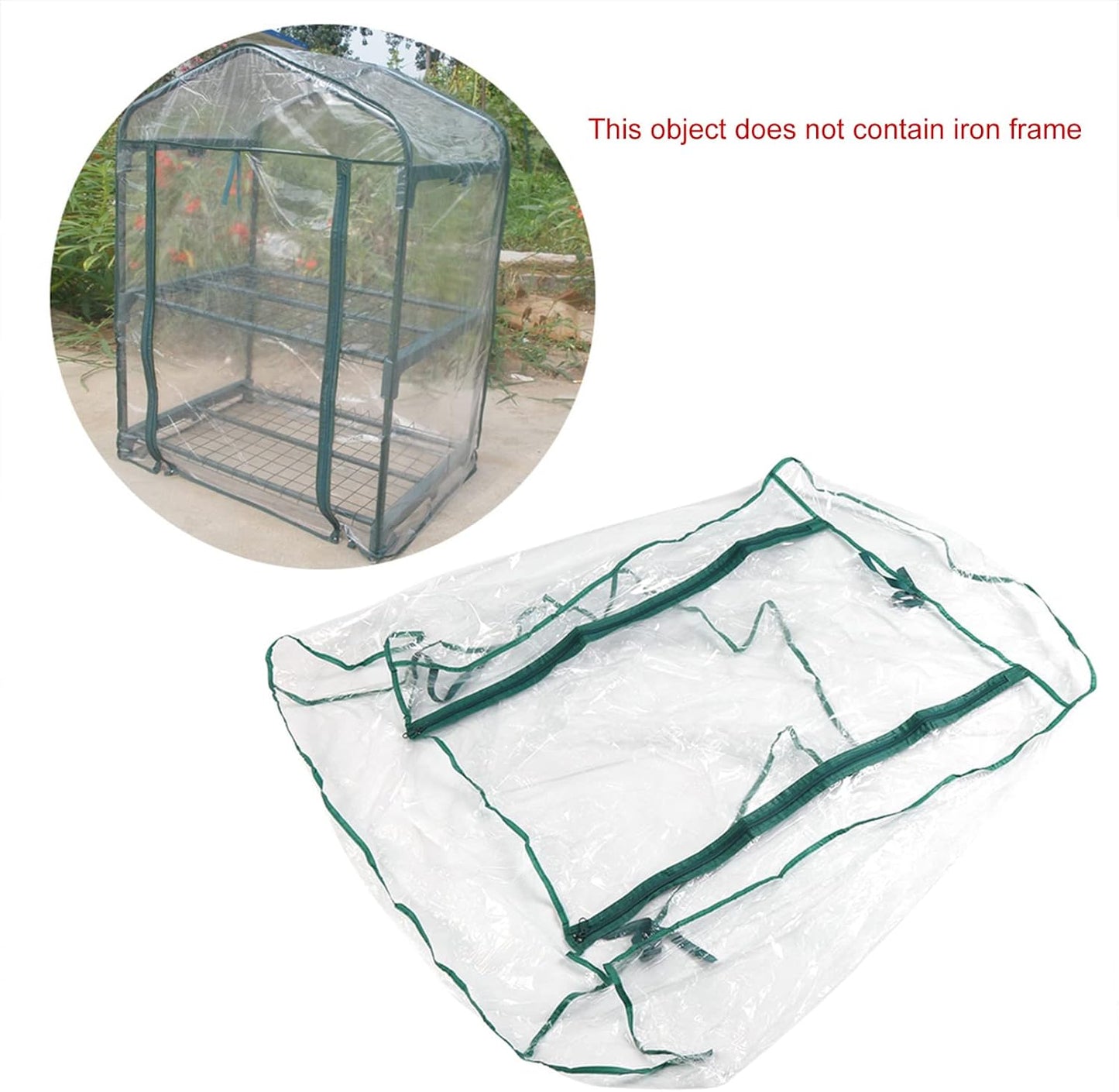 Mini Portable Garden Greenhouse PVC Cover - Outdoor Warm Plant Shelter for Flowers and Seedlings Without Stand