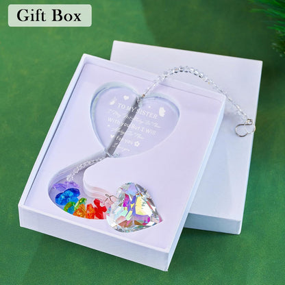 Crystal Suncatcher Gifts for Sister Birthday, Sisters Gifts from Sister, Unique Gifts for Sister, Window Hangings Home Decoration Christmas (Sister Gift)
