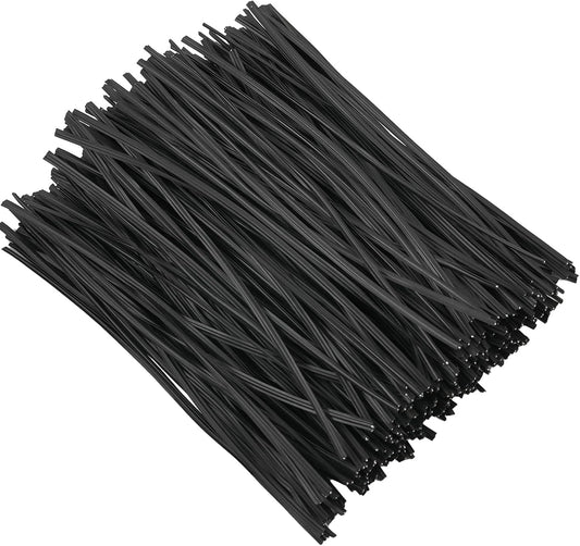 Tangyinrd 300 Pcs 6 inch Black Plastic Twist Ties, Cable Ties, for Bags, Gardening Tools