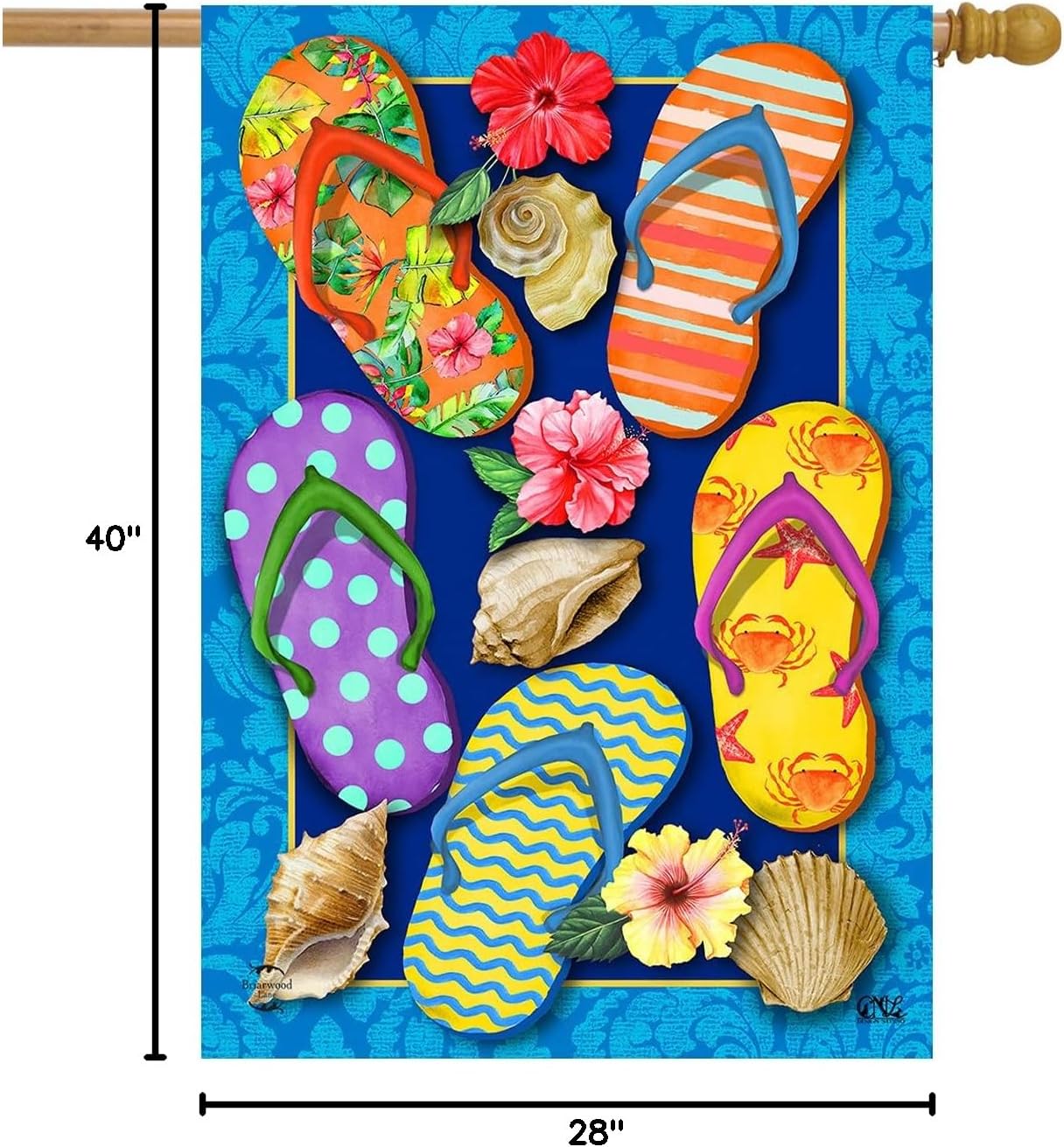 Paradise Flip Flops Summer House Flag 28 x 40 Briarwood Lane
