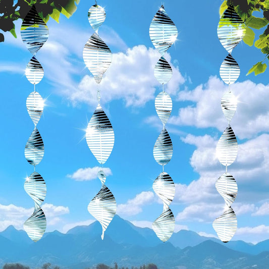 Bird Deterren for Outside Patio, High Reflective Fishbone Bird Scare Devices Wind Spinners Outdoor