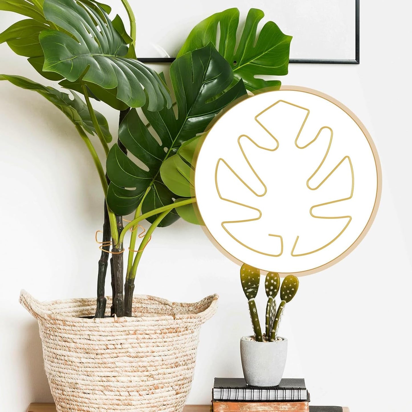 5PCS Iron Monstera Plant Support, Plant Stem Support, Turtle Shell Bamboo Clamp Set, Stable Plant Support Stakes for Indoor Plant, Ideal Present for Plant Lovers