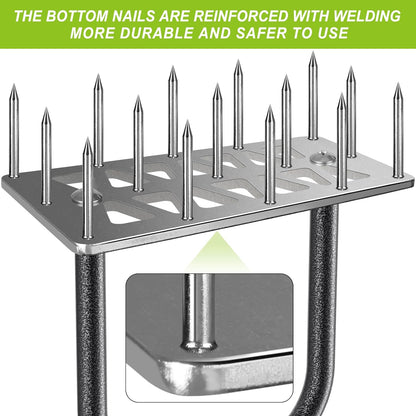 Dolibest Lawn Aerator Spike, Manual Lawn Aerator Tool with 15 Stainless Steel Spikes, Spike Lawn Air Aerator with Non-Slip Grip Handle, Grass Aerator Tool for Loosening Soil and Improving Lawn Health