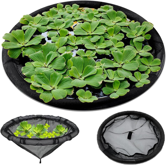 Floating Flora Fish Barrier 25.6" Round Floating Island Plant Protector, Pond Protectors Floating Net, Black Floating Pond Planter for Your Home Pond Protects and Garden Water Features Pond Decor