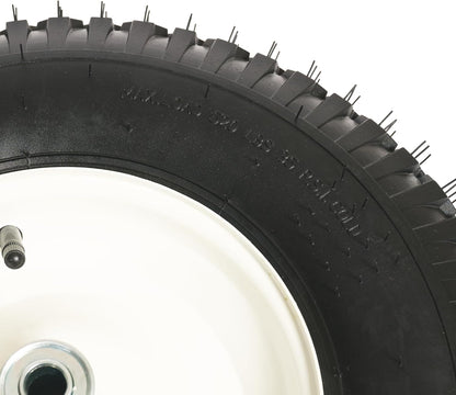 SCENIC ROAD Wheelbarrow Replacement Tire, 16" Wheel with Bearing and Grease Fitting, 4-Ply Knobby Tire