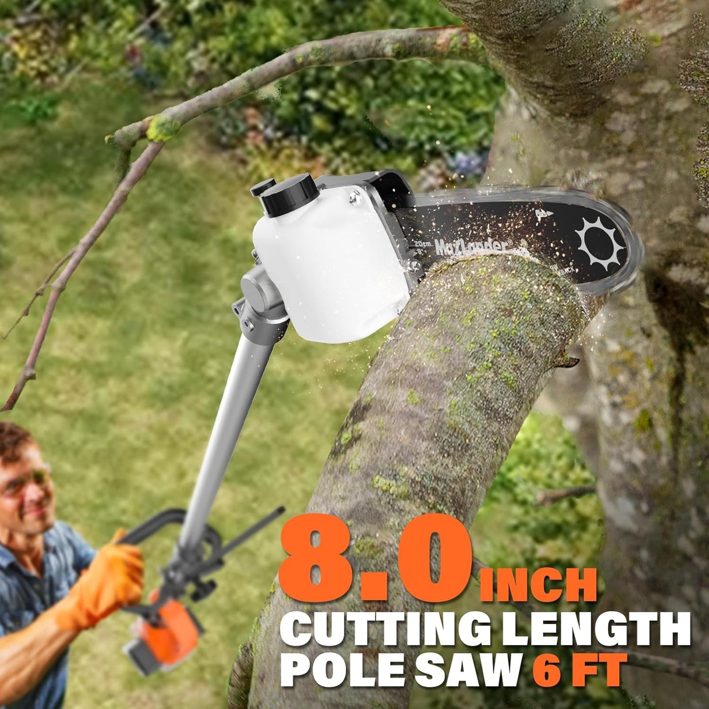 MAXLANDER 40V Weed Wacker Cordless, String Trimmer/Edger, Pole Saw, Hedge Trimmer and Brush Cutter, 4-in-1 Multi-Tool Kit with 2X20V 4.0Ah Battery and Charger